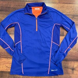 Marmot Polar Tec Baselayer Quarter Zip Longsleeve Size Small Running Working Out